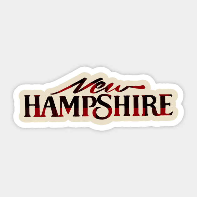 New Hampshire Buffalo Plaid Vintage License Plate Design Sticker by maccm